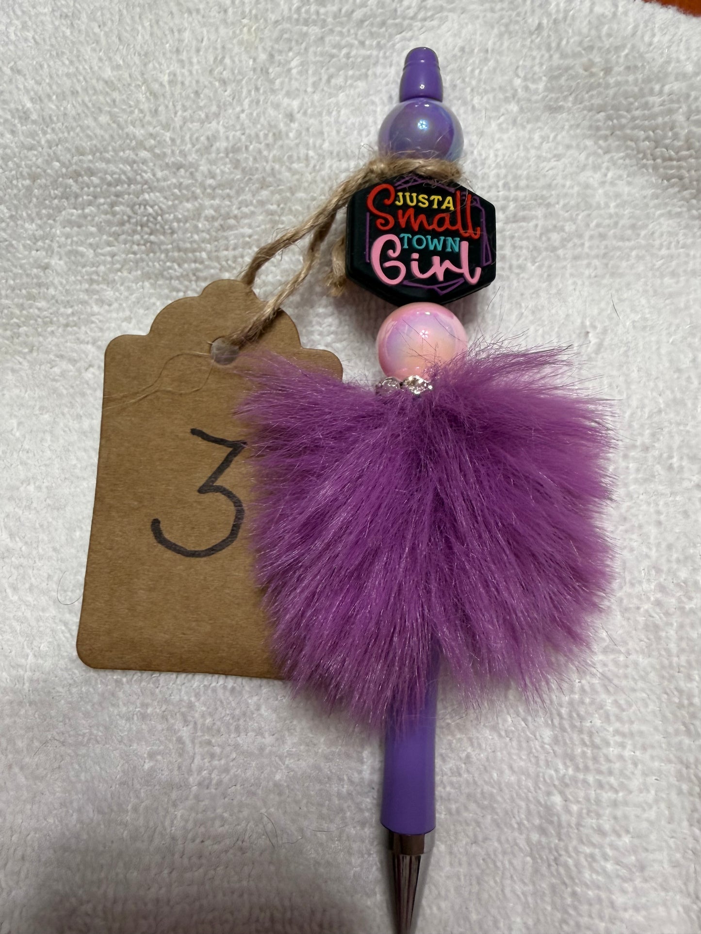 Purple fuzzy pen